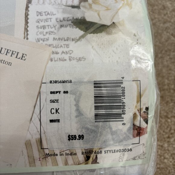 NEW Rachel Ashwell Treasures White Dust Ruffle Cotton Cottage Core Shabby Chic - Picture 7 of 9